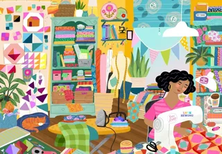 Puzzle Mon Lieu Préféré : l'Atelier de Couture - 1000 pièces van Pieces & Peace – doos 1 van 2