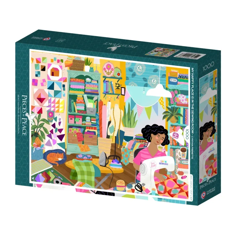 Puzzle Mon Lieu Préféré : l'Atelier de Couture - 1000 pièces van Pieces & Peace – doos 2 van 2