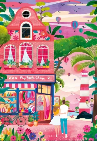 Puzzle Mon Petit Magasin - 1000 pièces von Pieces & Peace – Schachtel 1 von 2
