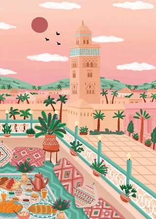 Puzzle Mosquée Koutoubia, Maroc - 1000 pièces de Pieces & Peace – boîte 1 sur 2