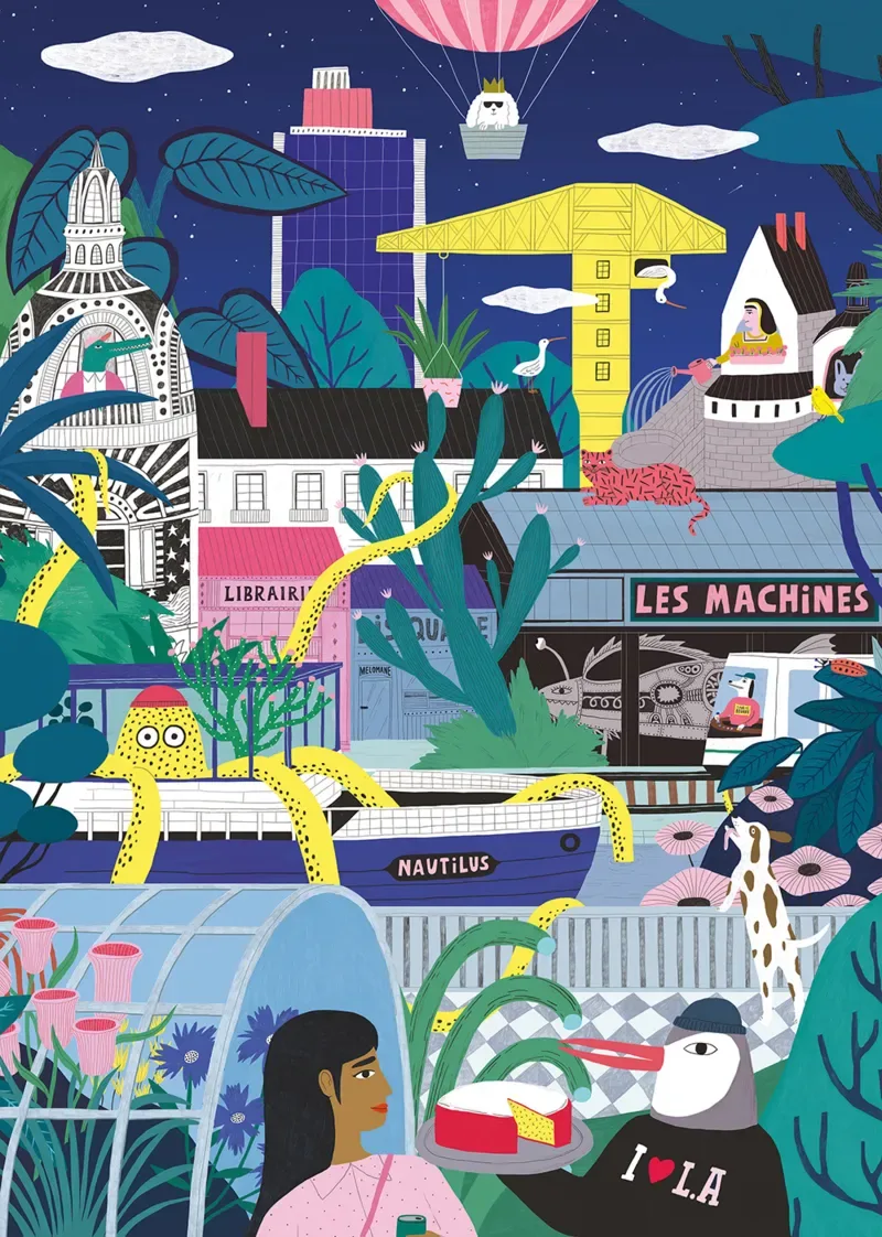 Puzzle Nantes Extraordinaire de Nuit - 1000 pièces van Pieces & Peace – doos 1 van 2
