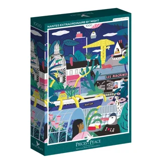 Puzzle Nantes Extraordinaire de Nuit - 1000 pièces van Pieces & Peace – doos 2 van 2