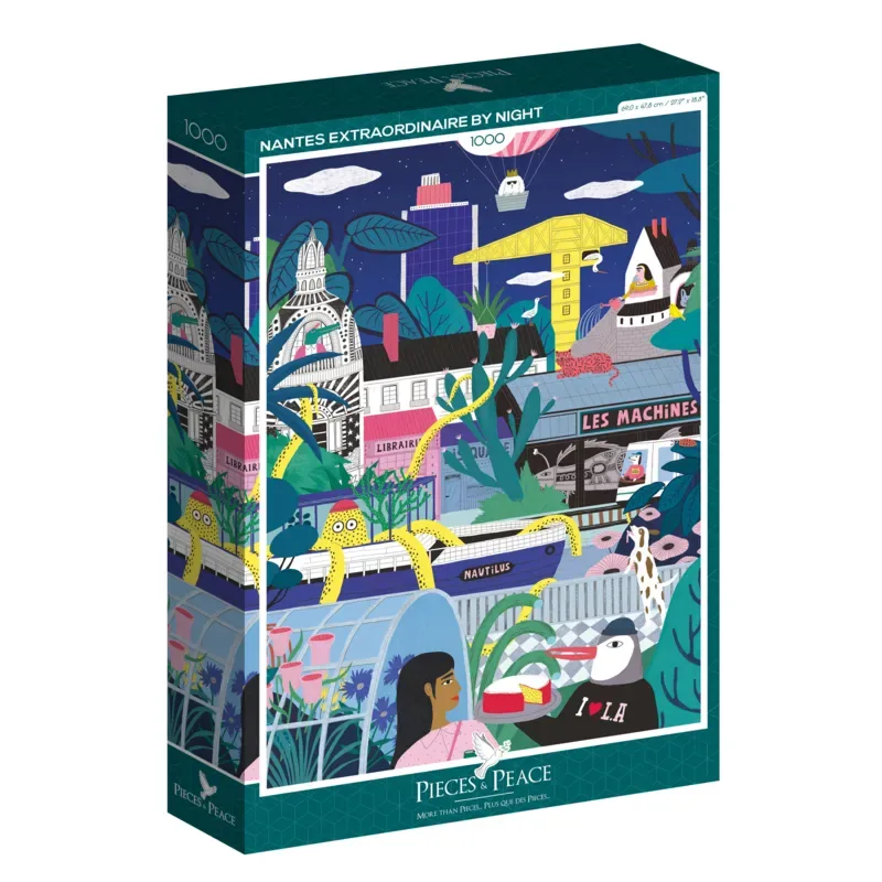 Puzzle Nantes Extraordinaire de Nuit - 1000 pièces van Pieces & Peace – doos 2 van 2