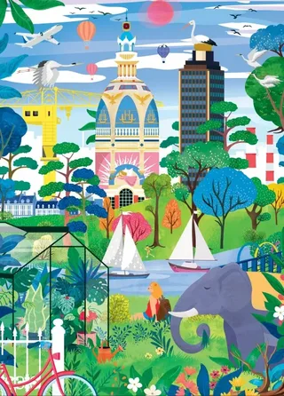 Puzzle Nantes Fantastique - 1500 pièces van Pieces & Peace – doos 1 van 2