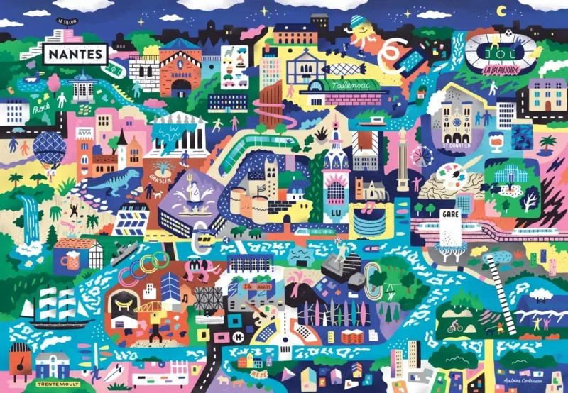 Puzzle Nantes, France - 1000 pièces de Pieces & Peace – boîte 1 sur 2
