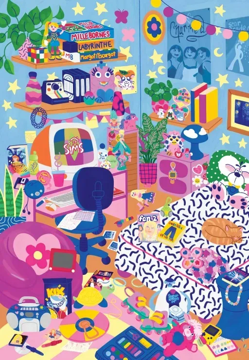 Puzzle Nostalgie 90s - 1000 pièces van Pieces & Peace – doos 1 van 2