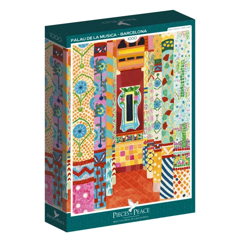 Puzzle Palais de la Musique - Barcelone - 1000 pièces van Pieces & Peace – doos 2 van 2