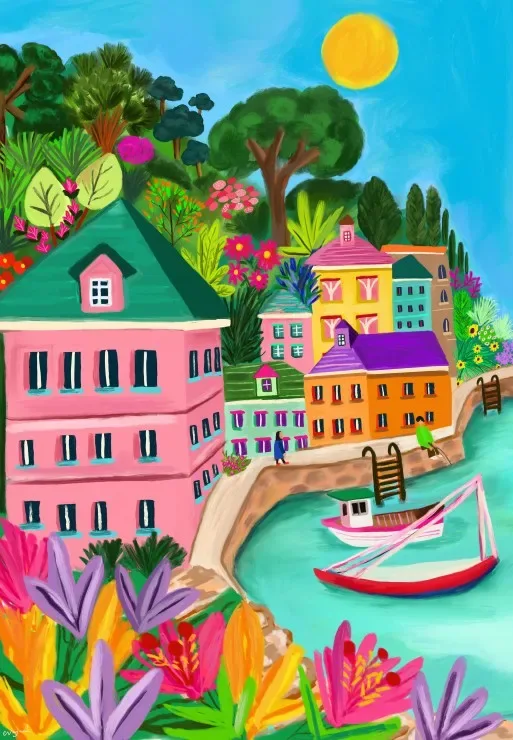 Puzzle Palette de Polperro - 1000 pièces de Pieces & Peace – boîte 1 sur 2