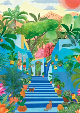 Puzzle Paradis Bleu - 1000 pièces van Pieces & Peace – doos 1 van 2