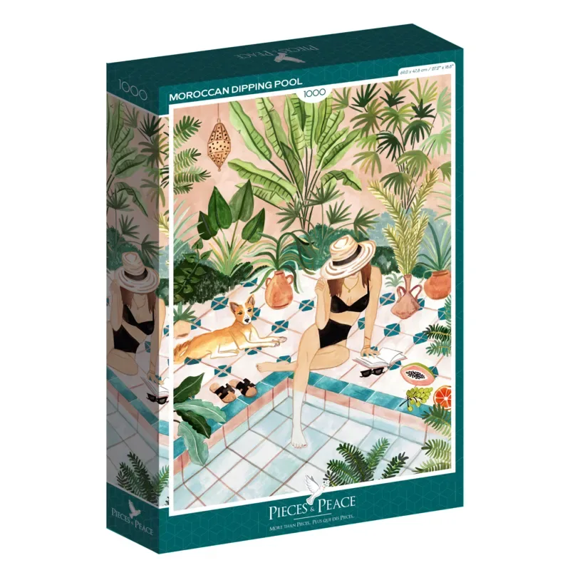 Puzzle Piscine Marocaine - 1000 pièces de Pieces & Peace – boîte 2 sur 2