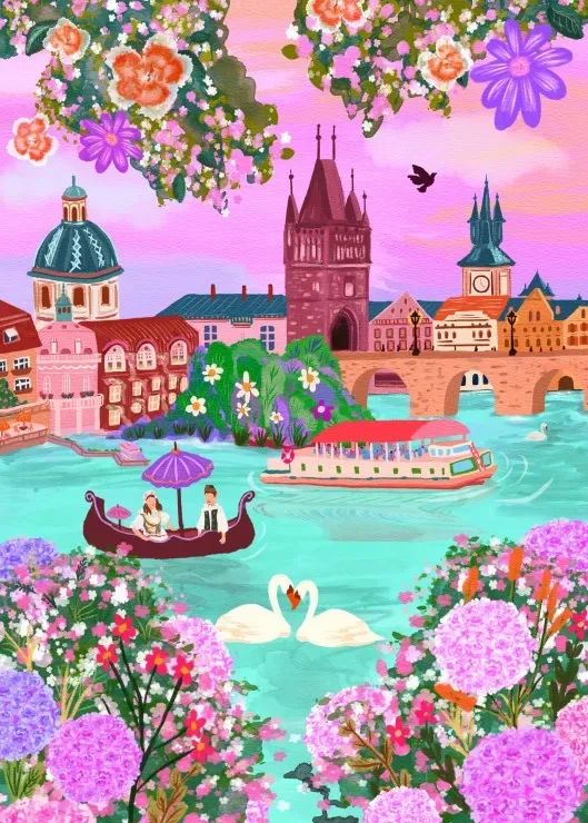 Puzzle Prague, République Tchèque - 500 à 999 pièces de Pieces & Peace – boîte 1 sur 2