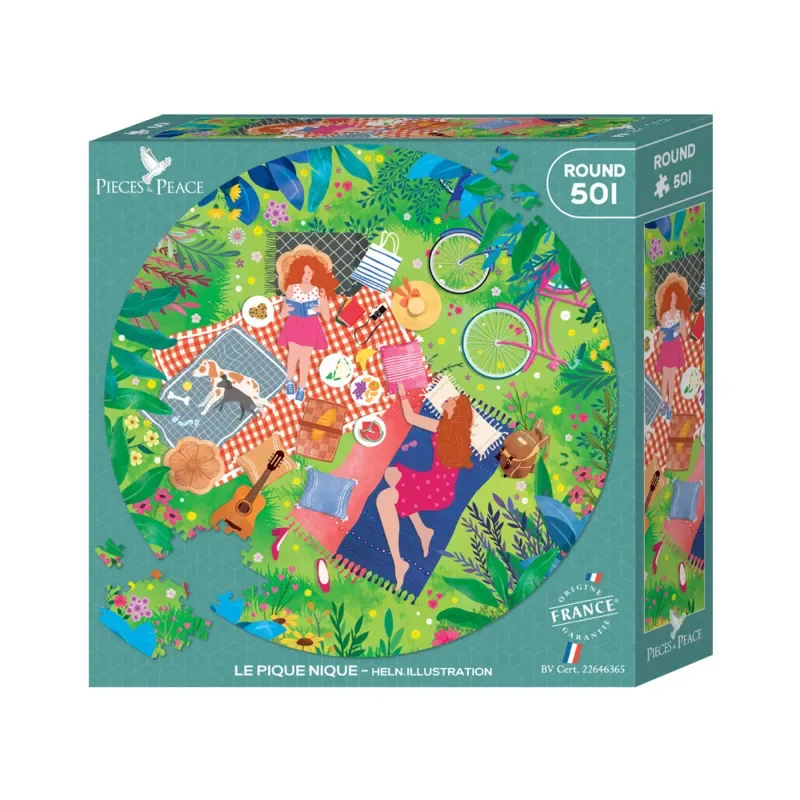 Puzzle Puzzle Rond - Le Pique Nique - 500 à 999 pièces från Pieces & Peace – kartong 2 av 2