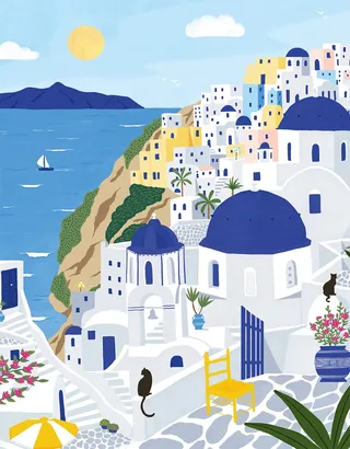 Puzzle Santorin - 500 à 999 pièces van Pieces & Peace – doos 1 van 2
