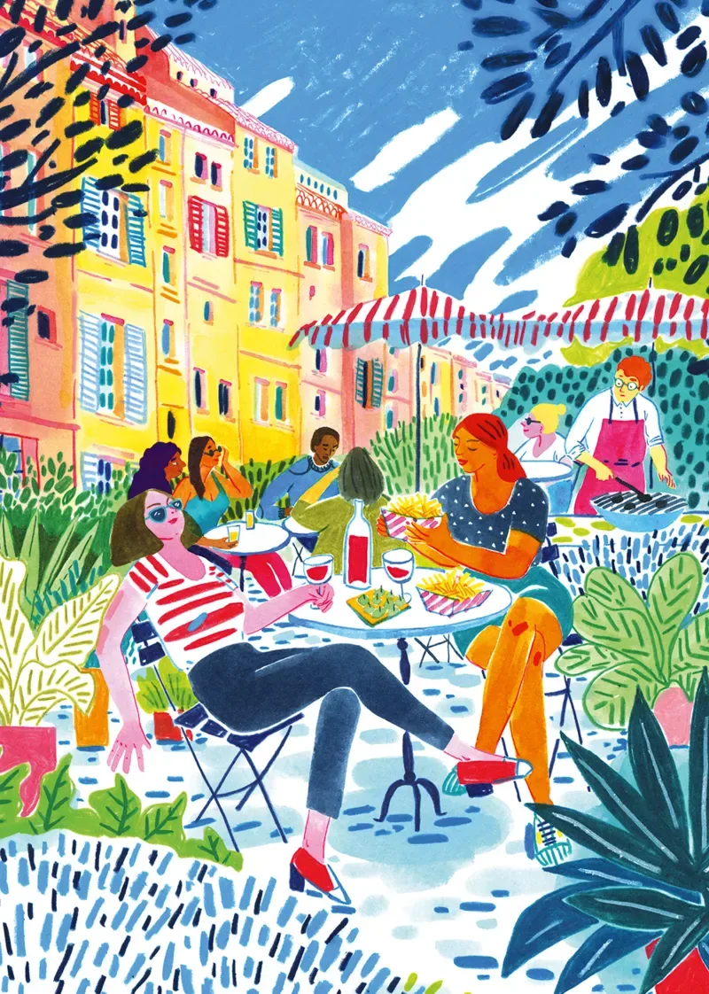 Puzzle Soleil en Terrasse - 1000 pièces van Pieces & Peace – doos