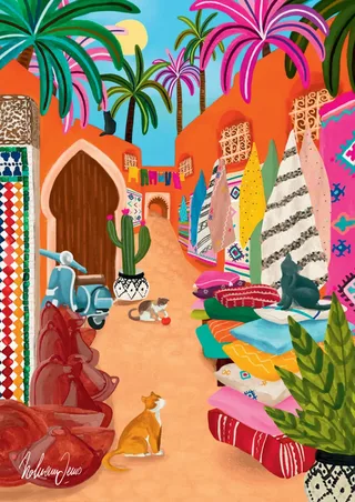 Puzzle Souk de Marrakech - 1000 pièces von Pieces & Peace – Schachtel 1 von 2