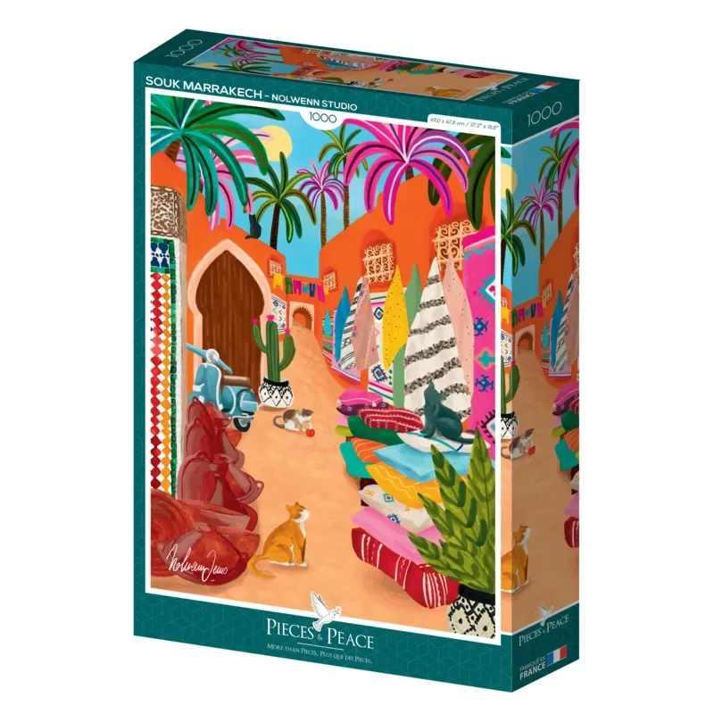 Puzzle Souk de Marrakech - 1000 pièces von Pieces & Peace – Schachtel 2 von 2