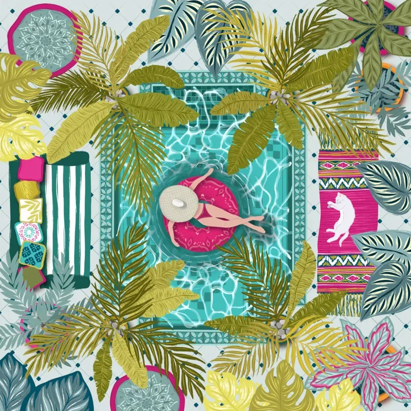 Puzzle Summer Pool - 1000 pièces van Pieces & Peace – doos