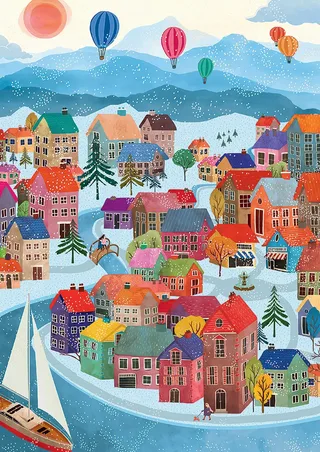 Puzzle Village d'Hiver - 500 à 999 pièces from Pieces & Peace – box 1 of 2