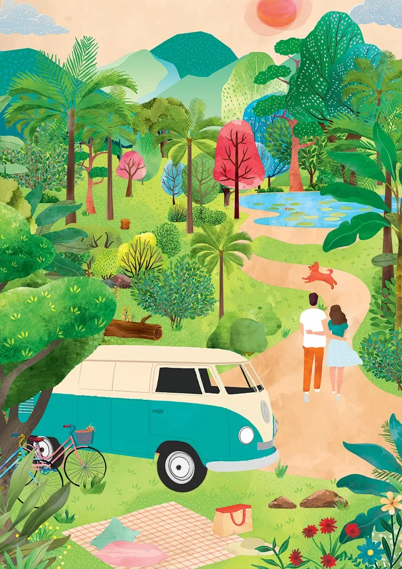 Puzzle Voyage d'Eté - 1000 pièces de Pieces & Peace – boîte