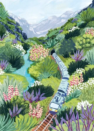 Puzzle Voyage en Train - 1000 pièces van Pieces & Peace – doos 1 van 2