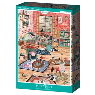 Une journée cosy – Puzzel 2000 stukjes – 98x69 cm from Pieces & Peace, Pink edition – box 2 of 2