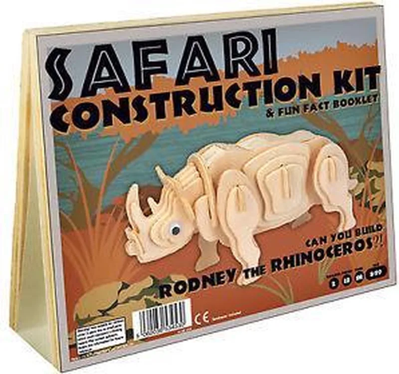 Animal Construction Kit - Safari Rodney Rhino van Professor Puzzle, editie Beige – doos