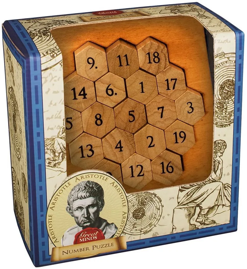 houten breinbreker Aristoteles nummerpuzzel educatief. van Professor Puzzle, editie Meerkleurig – doos