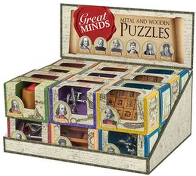 Professor Puzzle's mini Great Minds houten puzzels (set van 3 st.) from Professor Puzzle – box