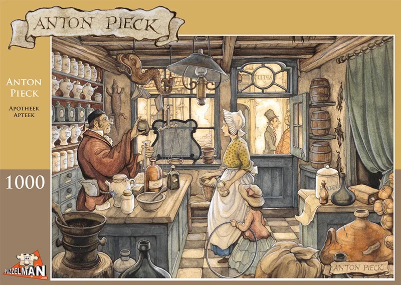 Anton Pieck Apotheek (1000). fra Puzzelman, Flerfarvet-udgave – æske