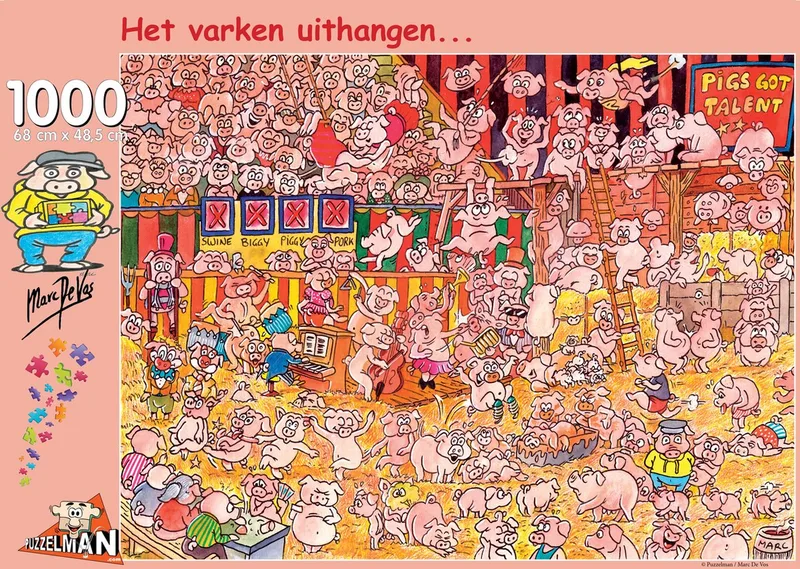 De puzzelvarkentjes - Marc De Vos (1000). van Puzzelman, editie Meerkleurig – doos
