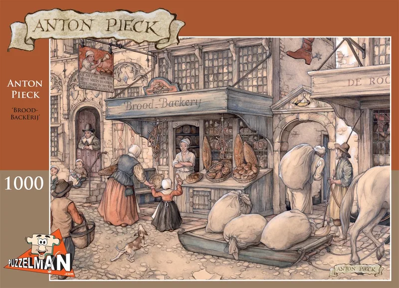 legpuzzel Anton Pieck Brood Backerij 1000 stukjes puzzel. van Puzzelman, editie Rood – doos