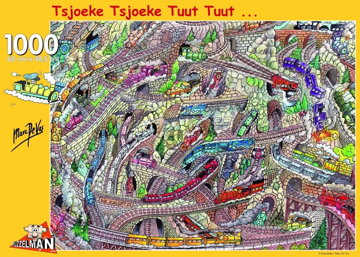 legpuzzel De Puzzelmantreintjes Marc De Vos 1000 stukjes. van Puzzelman, editie Meerkleurig – doos