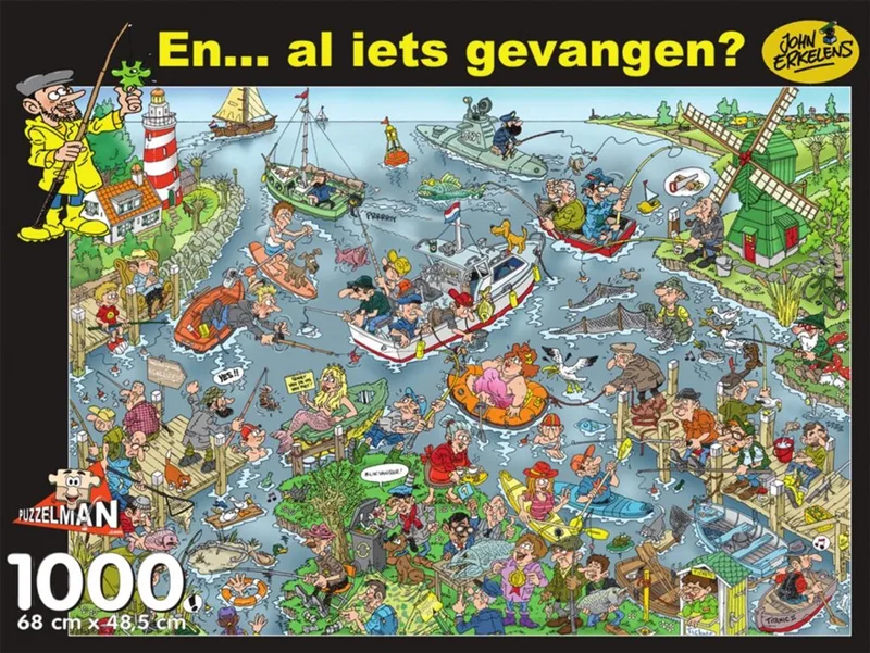 legpuzzel En? Al Iets Gevangen? John Erkelens 1000 stukjes. von Puzzelman, Ausgabe Mehrfarbig – Schachtel
