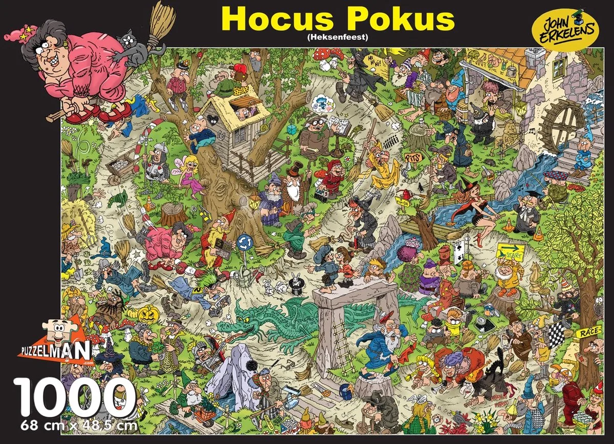 legpuzzel Heksenfeest 1000 stukjes John Erkelens puzzel. van Puzzelman, editie Meerkleurig – doos