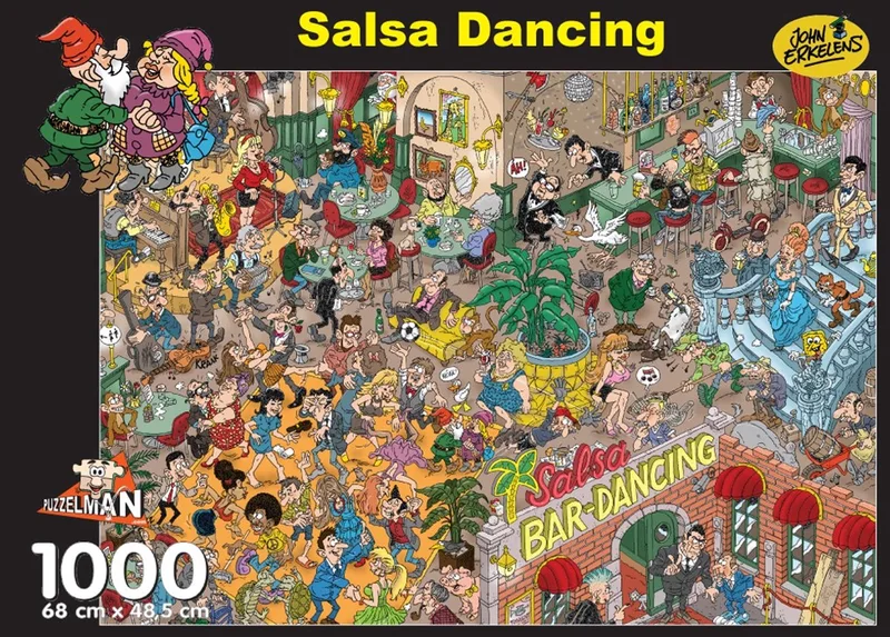 legpuzzel Salsa Dancing John Erkelens 1000 stukjes kleurrijk. from Puzzelman, Multicolour edition – box