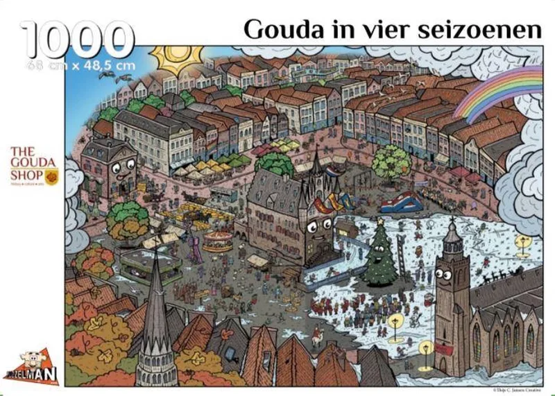 Puzzel Gouda in vier seizoenen - door Thijs Jansen från Puzzelman, utgåva Alle kleuren – kartong