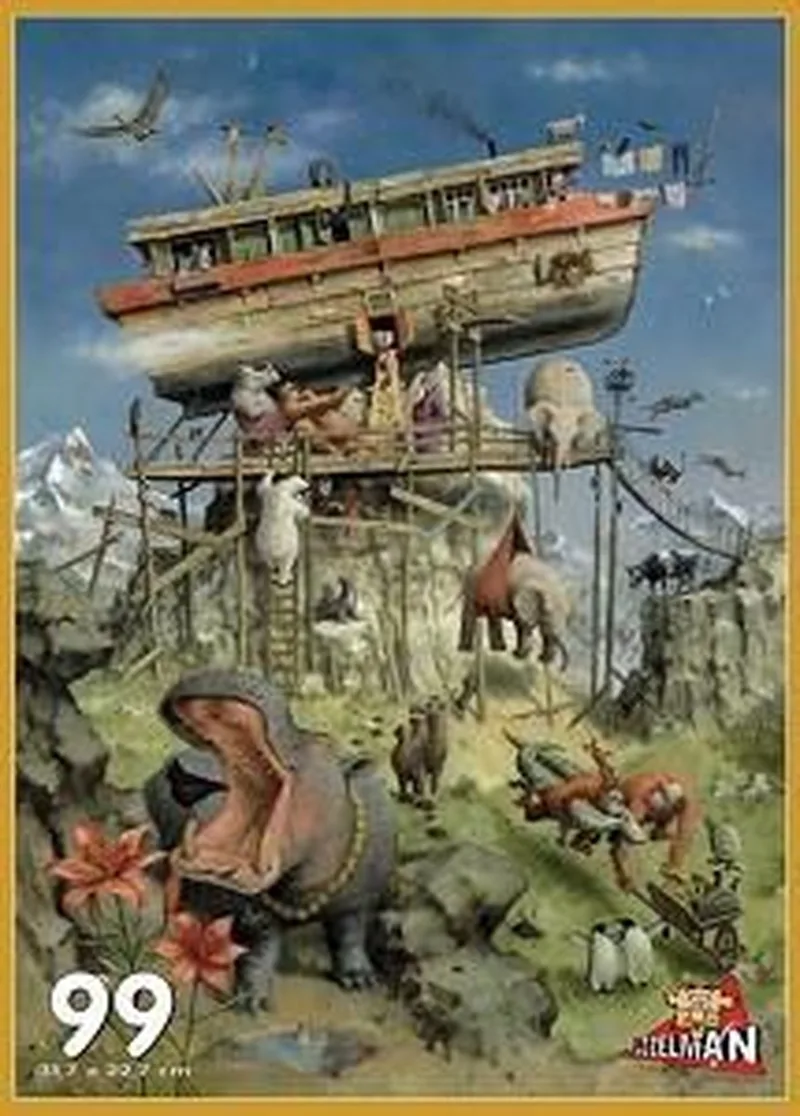 Puzzel - Marius van Dokkum: Ark van Noach (99 stukjes) from Puzzelman, Green edition – box