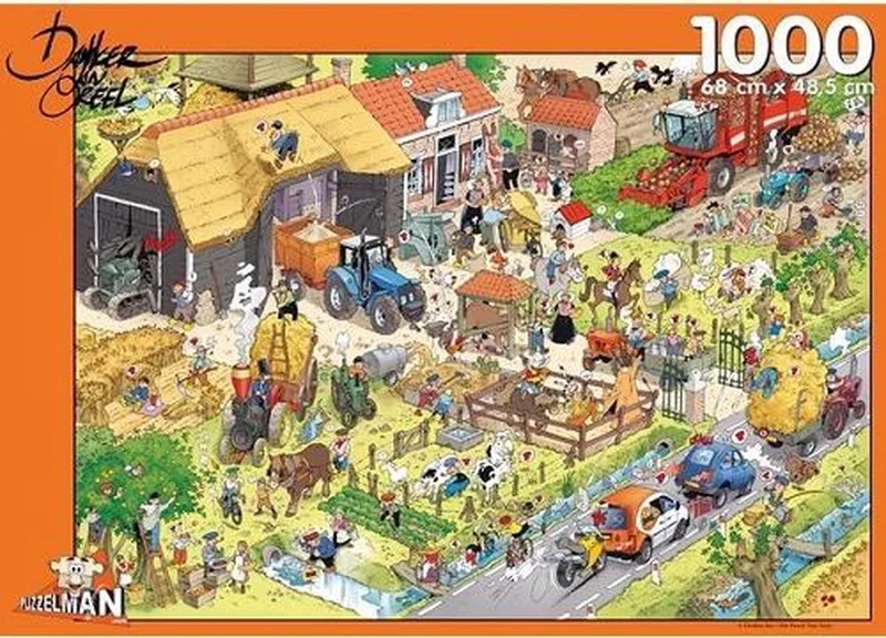 Puzzel - Op de Boerderij - Danker Jan (1000) de Puzzelman, édition Multicolore – boîte