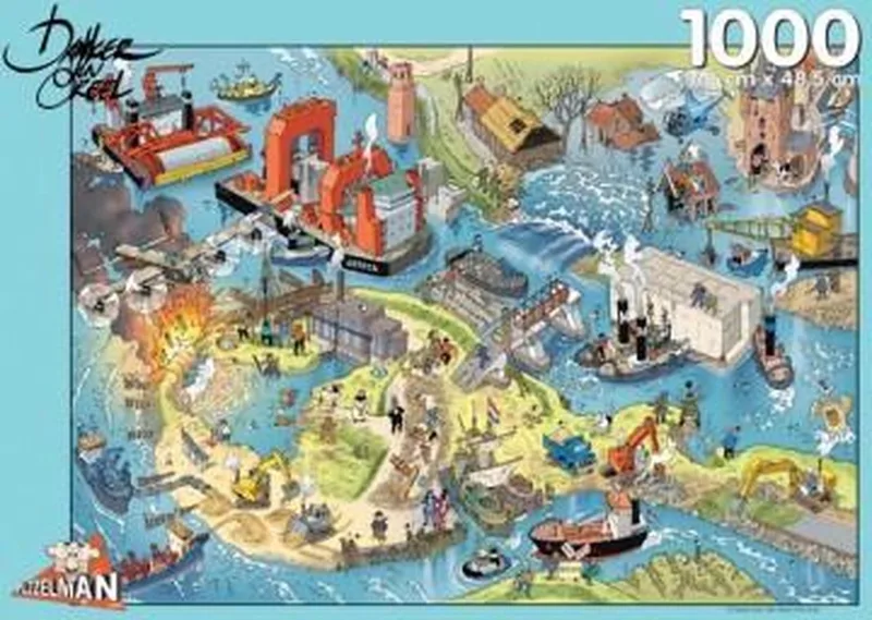 Puzzel - Waterwerken - Danker Jan (1000) from Puzzelman, Multicolour edition – box