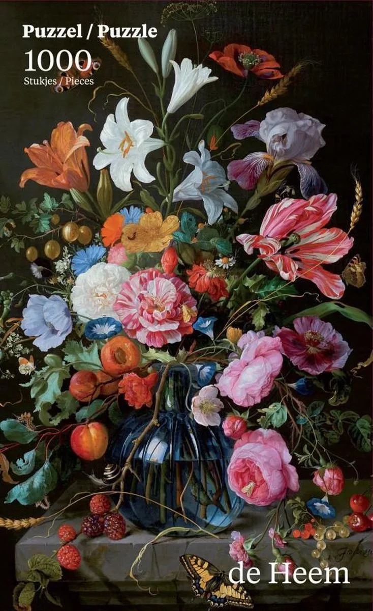 Vaas met Bloemen - Jan de Heem (Mauritshuis) (1000) från Puzzelman, utgåva Flerfärgad – kartong