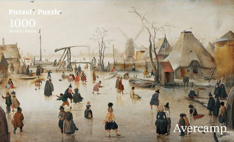 Winter 2 - Hendrick Averkamp (Mauritshuis) (1000) von Puzzelman, Ausgabe Mehrfarbig – Schachtel
