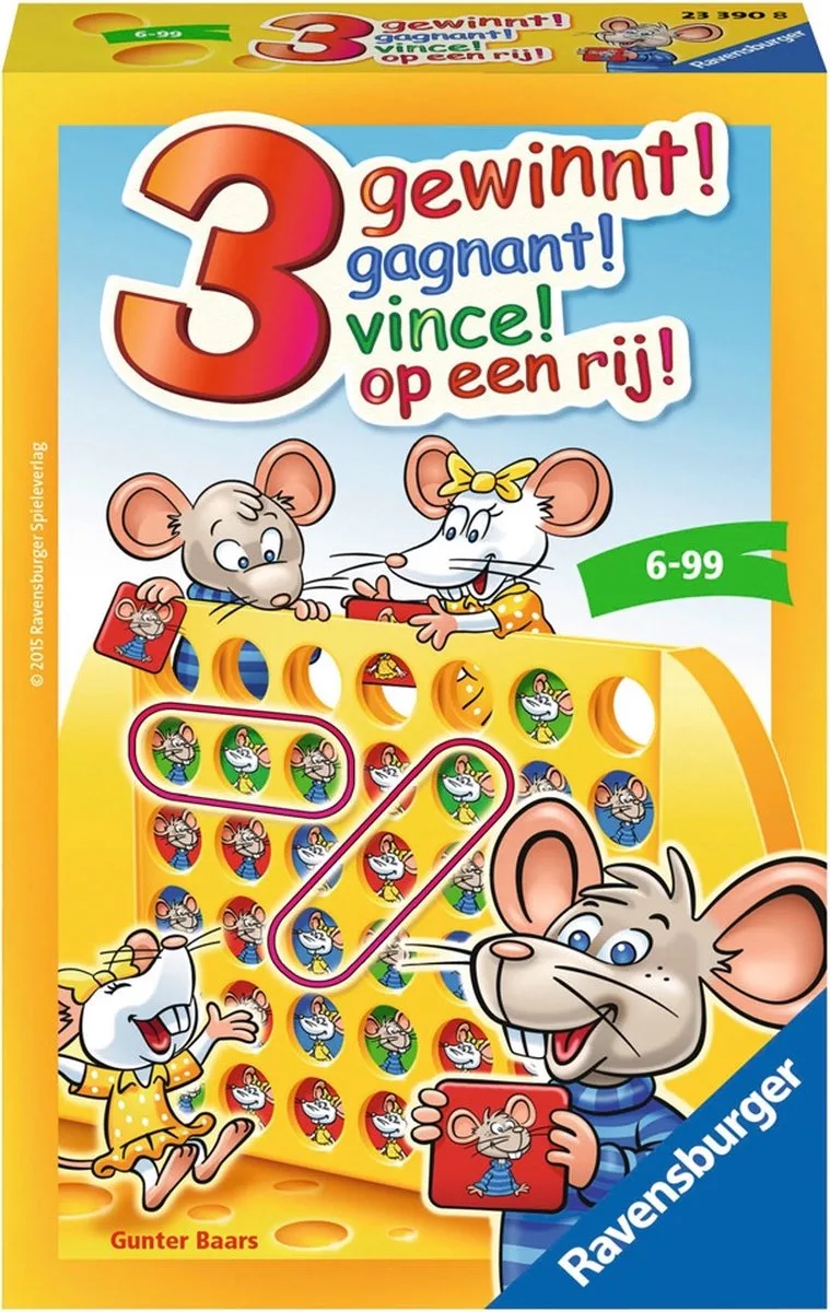 3 op een rij - pocketspel fra Ravensburger – æske