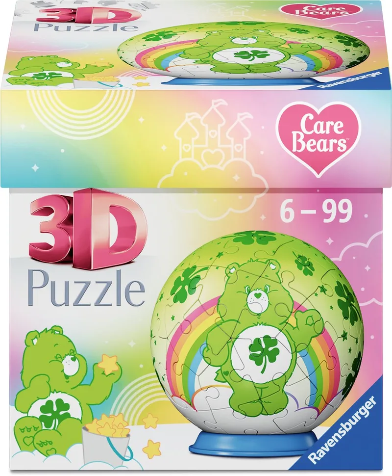 â€“ Care Bears: Good Luck Bear â€“ 3D Puzzle-Ball â€“ 55 Stukjes from Ravensburger, Multicolour edition – box