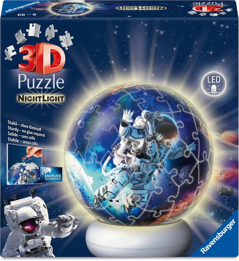 Astronauten – 3D Puzzle-Ball Nachtlicht – 73 Stukjes from Ravensburger, Multicolour edition – box