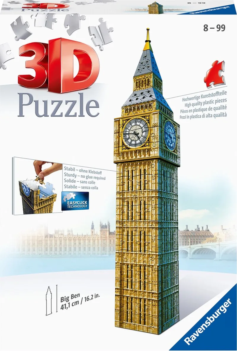Big Ben - 3D Puzzel gebouw van 216 stukjes van Ravensburger, editie Meerkleurig – doos
