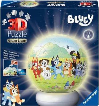 Bluey – 3D Puzzle-Ball Nachtlicht – 73 Stukjes de Ravensburger, édition Multicolore – boîte 4 sur 4