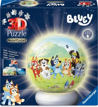 Bluey – 3D Puzzle-Ball Nachtlicht – 73 Stukjes de Ravensburger, édition Multicolore – boîte 1 sur 4