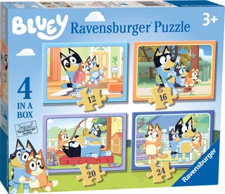 Bluey 4 in 1 Puzzel | 4 Kinderpuzzels van 12, 16, 20 & 24 Stukjes | Vanaf 3 Jaar de Ravensburger, édition Multicolore – boîte 1 sur 5