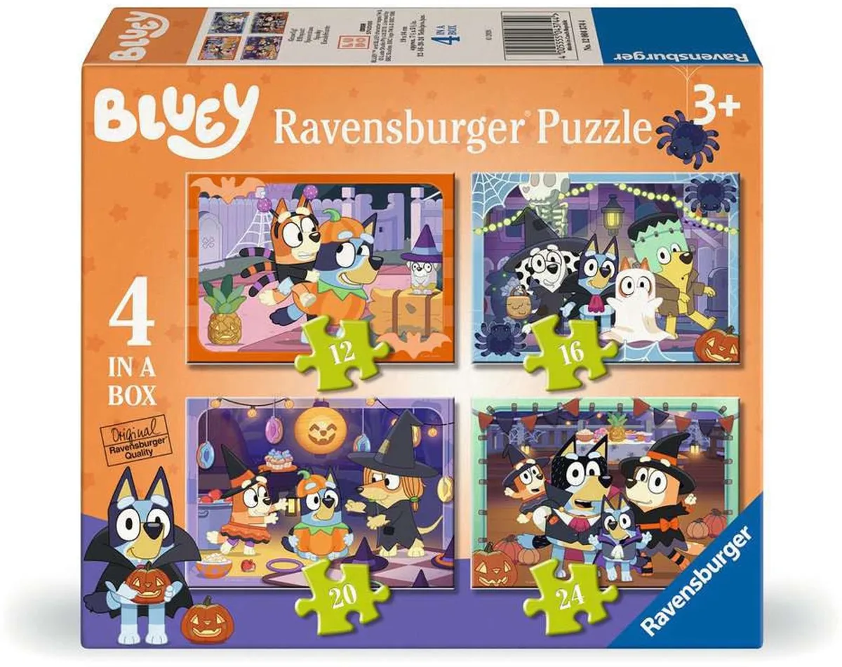 Bluey Halloween Kinderpuzzel - Kinderpuzzel 24 Stukjes - Vanaf 4 Jaar från Ravensburger, utgåva Flerfärgad – kartong