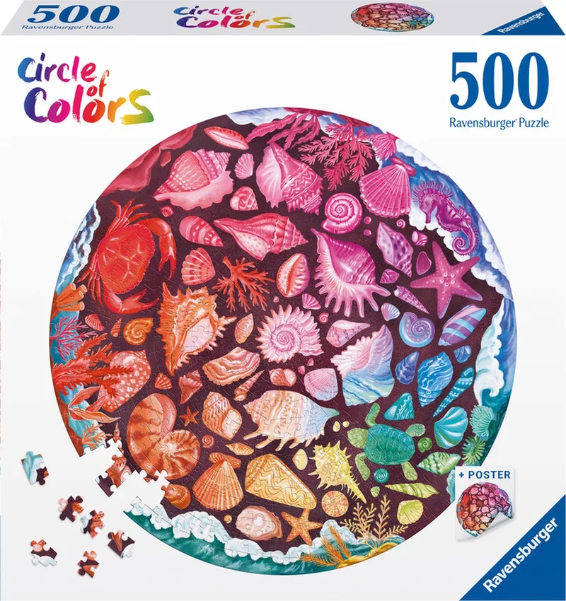 Circle of Colors Seashells - Legpuzzel - 500 stukjes from Ravensburger, Multicolour edition – box